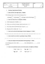 English Worksheet: test 9th form