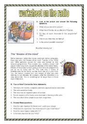 English Worksheet: Radio