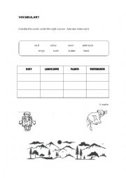 English worksheet: Vocabulary