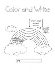 English Worksheet: Color the rainbow