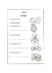 English Worksheet: Toys Answer