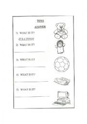 English Worksheet: Toys. Answer 2