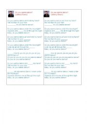 English worksheet: Do you wanna dance? Johnny Rivers