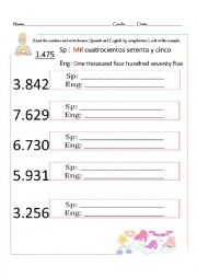 English Worksheet: WRITING NUMBERS