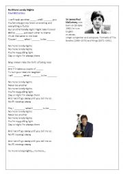 English Worksheet: No more lonely nights - Paul McCartney