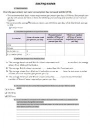 English Worksheet: Saving water