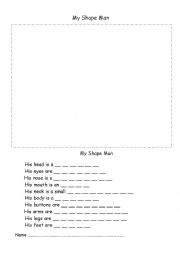 English Worksheet: My Shape Man 