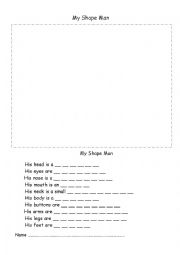 English worksheet: My Shape Man 