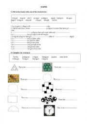 English Worksheet: Shapes