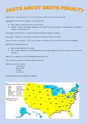 English Worksheet: Facts about death penalty