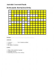 English Worksheet: Australian Crossword