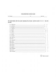 English worksheet: FALSE AND TRUE COGNATE QUIZ