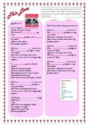 English Worksheet: This Love- Maroon 5