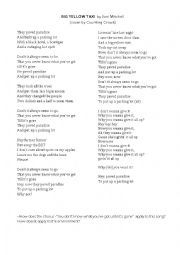 English Worksheet: Song: 