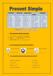 English Worksheet: present simple