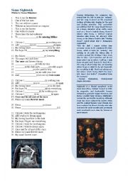 English Worksheet: Nemo-Nightwish