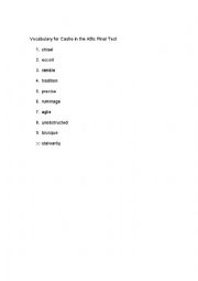 English Worksheet: Vocabulary for Castle in the Attic
