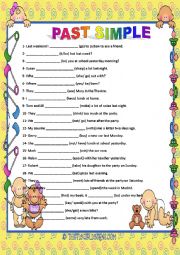 English Worksheet: SIMPLE PAST