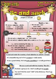 English Worksheet: So and Such