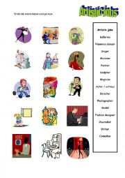 English Worksheet: Artistic jobs