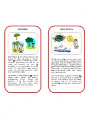 English Worksheet: Environmental Threat 5  ( Deforestation and Global warming)