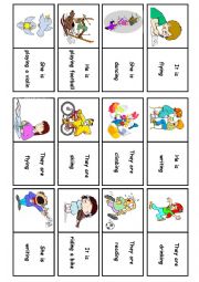 English Worksheet: PRESENT CONTINUOUS DOMINO (part 3)