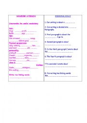 English worksheet: writing test 