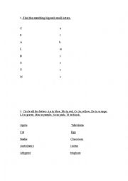 English Worksheet: 1st grade exam