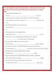 English Worksheet: Adverbial Clauses rewrite