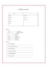 English Worksheet: verb to have