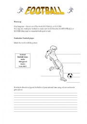 English worksheet: football