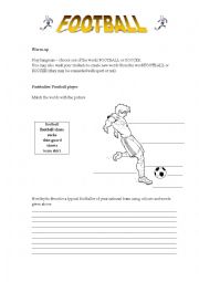 English Worksheet: football