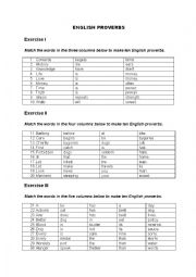 English Worksheet: English Proverbs