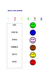 English worksheet: COLOURS AND NUMBERS