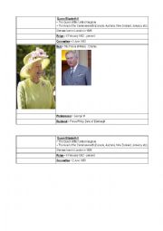 English Worksheet: Grid Queen Elizabeth