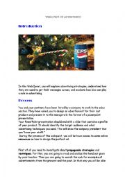 English Worksheet: webquest on advertising