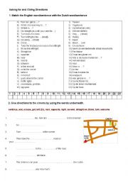 English Worksheet: Giving directions