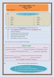 English worksheet: Test 