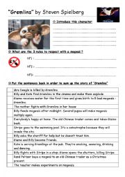 English Worksheet: Gremlins worksheet