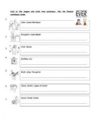 English worksheet: present continuous 