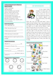 English Worksheet: My Schooldays