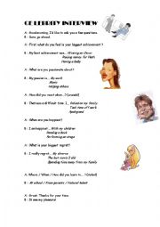 English Worksheet: Interview a celebrity