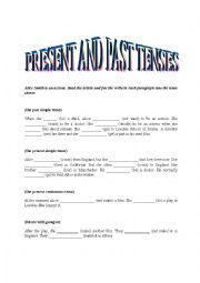 English worksheet: present, past and future tenses