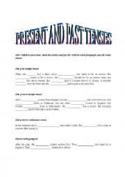 English Worksheet: present, past and future tenses