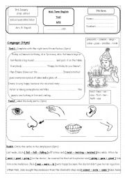 English Worksheet: 7th Test