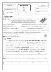 English Worksheet: mid term test n�3 8th form 