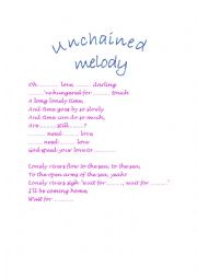 English worksheet: Song UNCHAINED MELODY