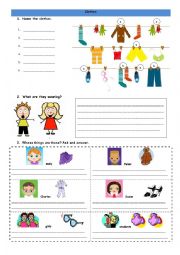 English Worksheet: Clothes