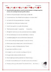 English Worksheet: rephrasing test(B1)
