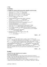 English Worksheet: Vocabulary Test